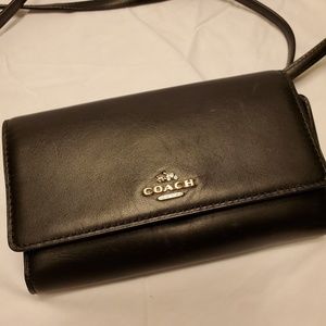 Leather Coach crossbody wallet